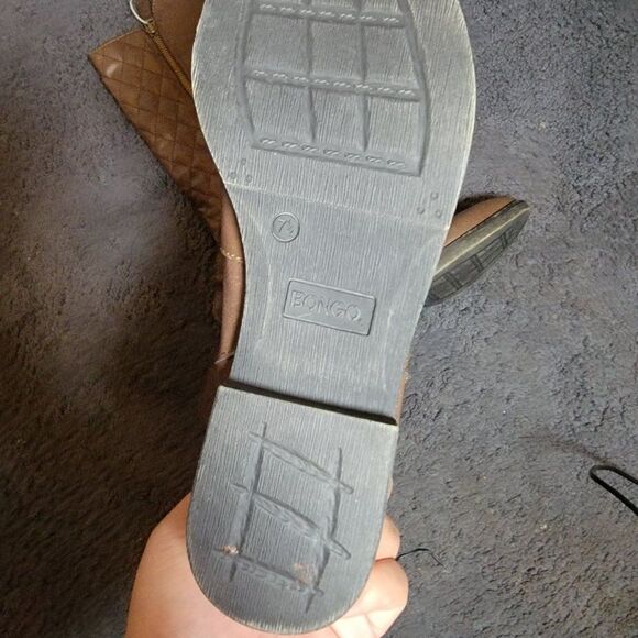 Bongo Womens Brown Leather Checkered Side Zip Thigh High Booties Size 7.5 M - Picture 5 of 6